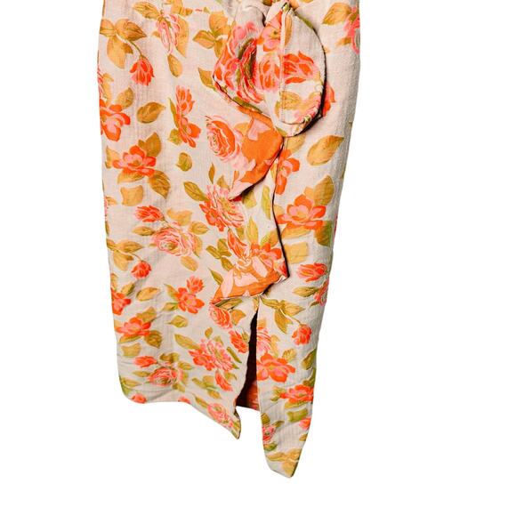 SHOSHANNA Multicolor Floral Cotton Blend Statement Bow Tie Merlin Dress Size 10 - Picture 8 of 15